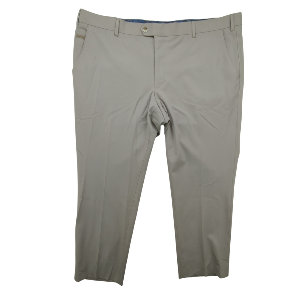 Meyer Pants Mens 40x30 Modern Comfort Dress Trousers Wool Blend Stretch Tan